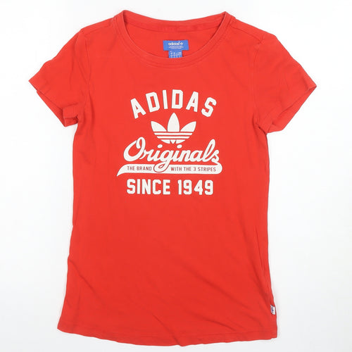 Adidas Women's Red T-Shirt, Size 6, Sporty Casual Style