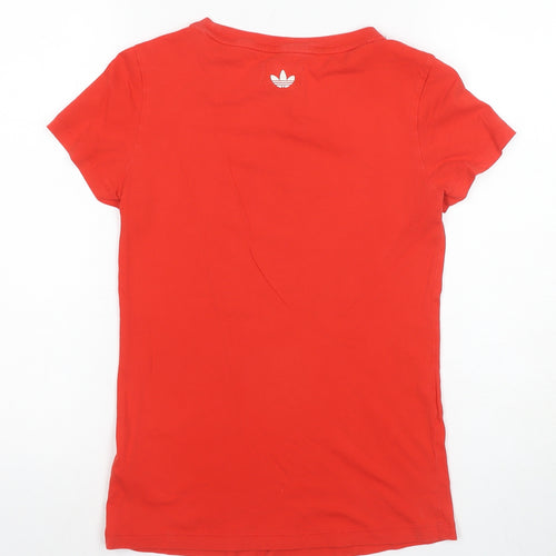 Adidas Women's Red T-Shirt, Size 6, Sporty Casual Style