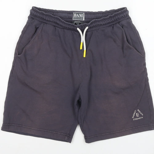 BAM Men's Grey Athletic Shorts S - Drawstring & Pockets