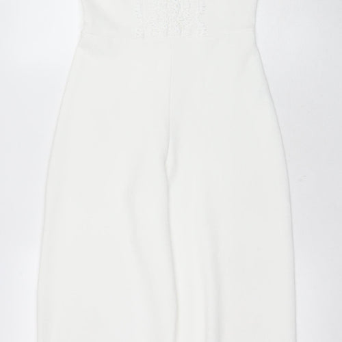 River Island Girls White Jumpsuit, Lace Detail, 11-12 Years