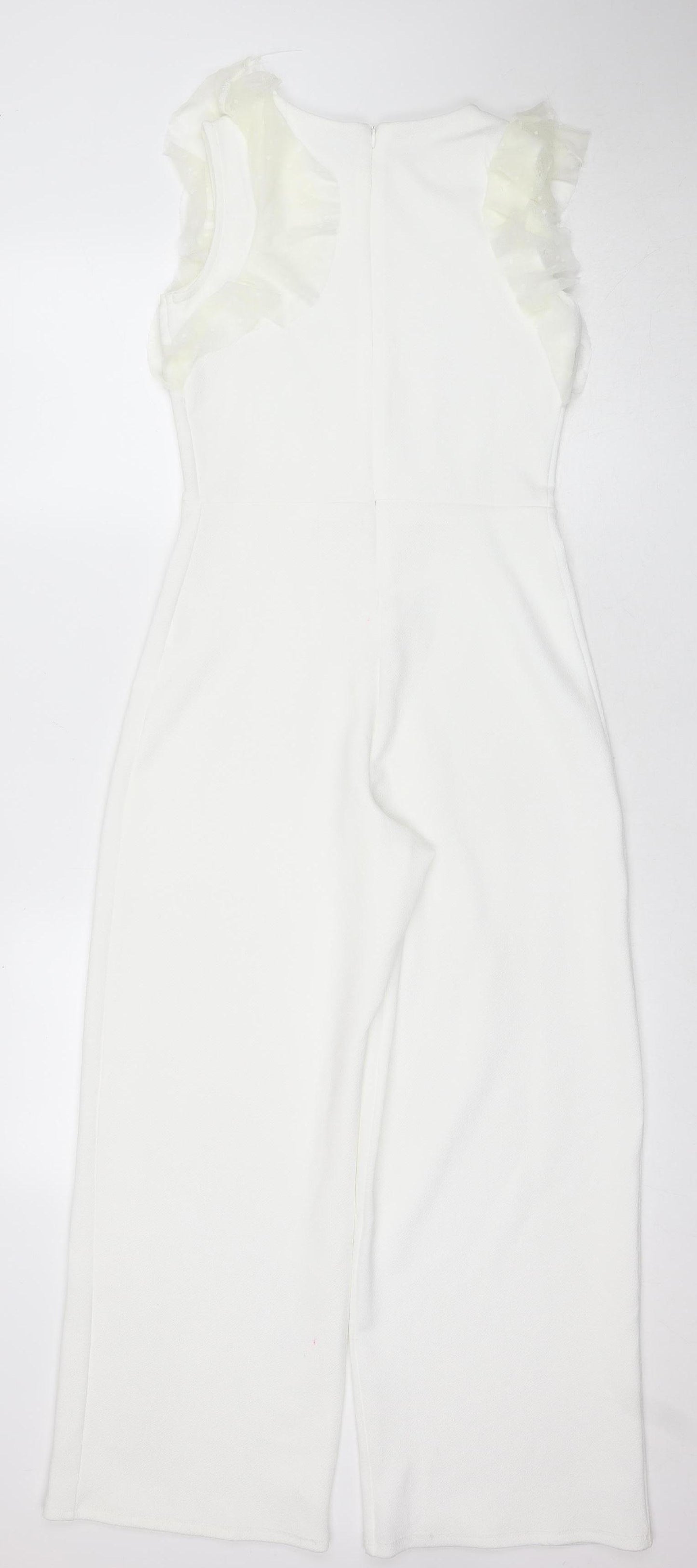River Island Girls White Jumpsuit, Lace Detail, 11-12 Years