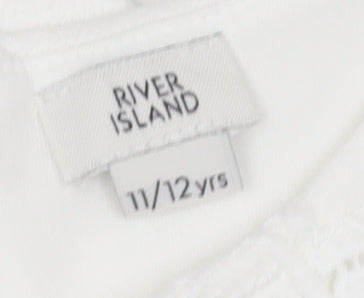 River Island Girls White Jumpsuit, Lace Detail, 11-12 Years