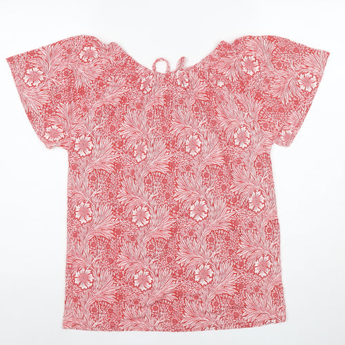 Next Women's Pink Floral Blouse Size 8 Short Sleeve
