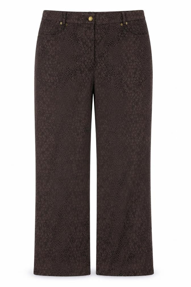 Jaeger Women’s Brown Animal Print Trousers - Size 12