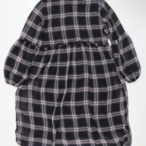 Jacqueline de Yong Women’s Black Plaid Shift Dress Size 10