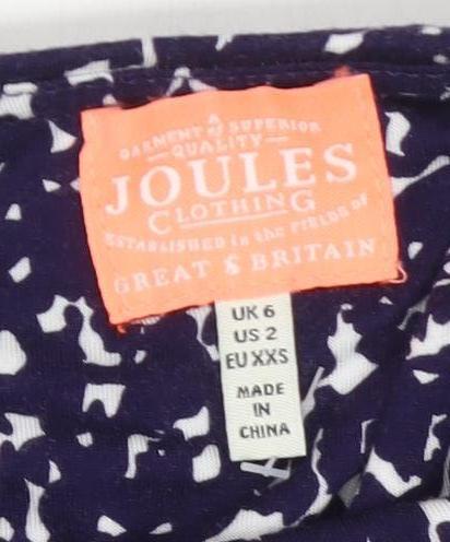 Joules Women’s Blue A-Line Skirt - 2XS, Viscose Blend