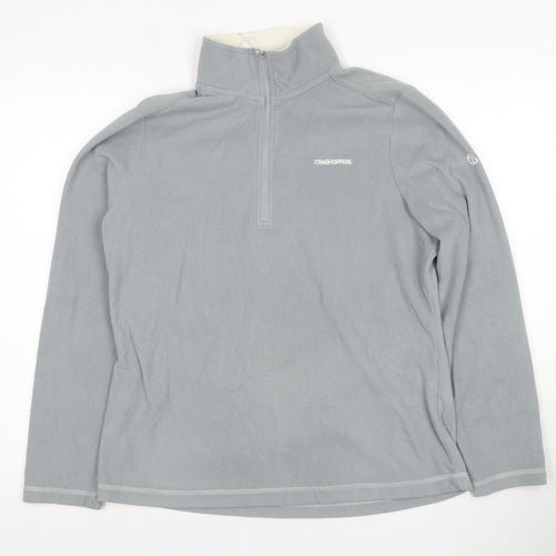 Craghoppers Women's Grey Size 12 1/4 Zip Fleece Sweatshirt