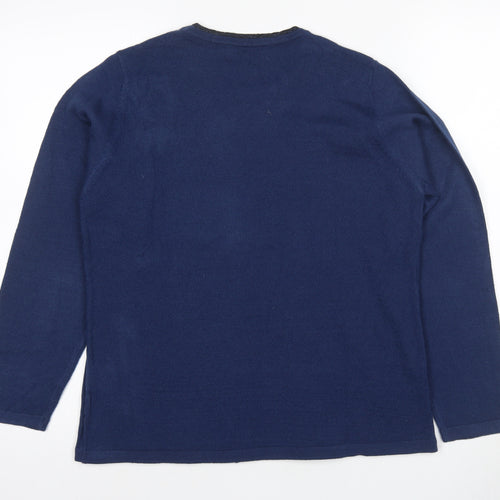Honor Millburn Women's Blue Cardigan, Size 14, V-Neck