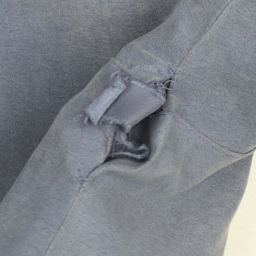 Astraka Women's Blue Rain Coat, L - Hooded, Logo, Button