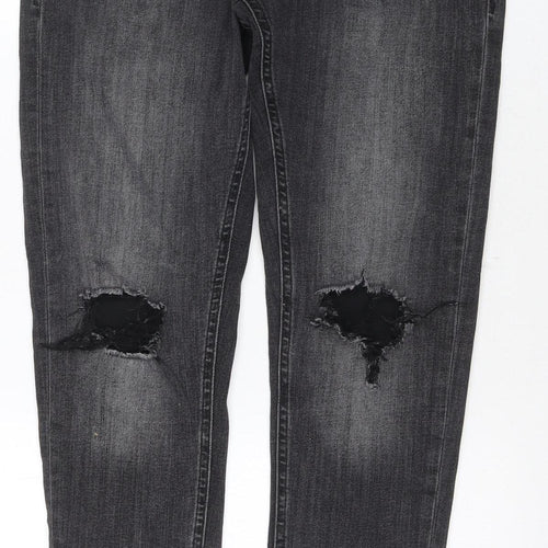 Jack & Jones Men's Black Distressed Jeans, Size 32