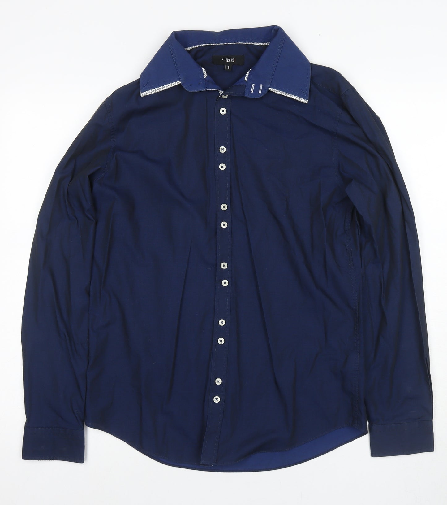 Thomas Nash Men's Blue Formal Dress Shirt S