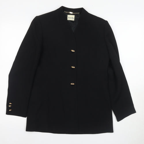 Viyella Women's Black Wool Blazer, Size 8, Formal Wear
