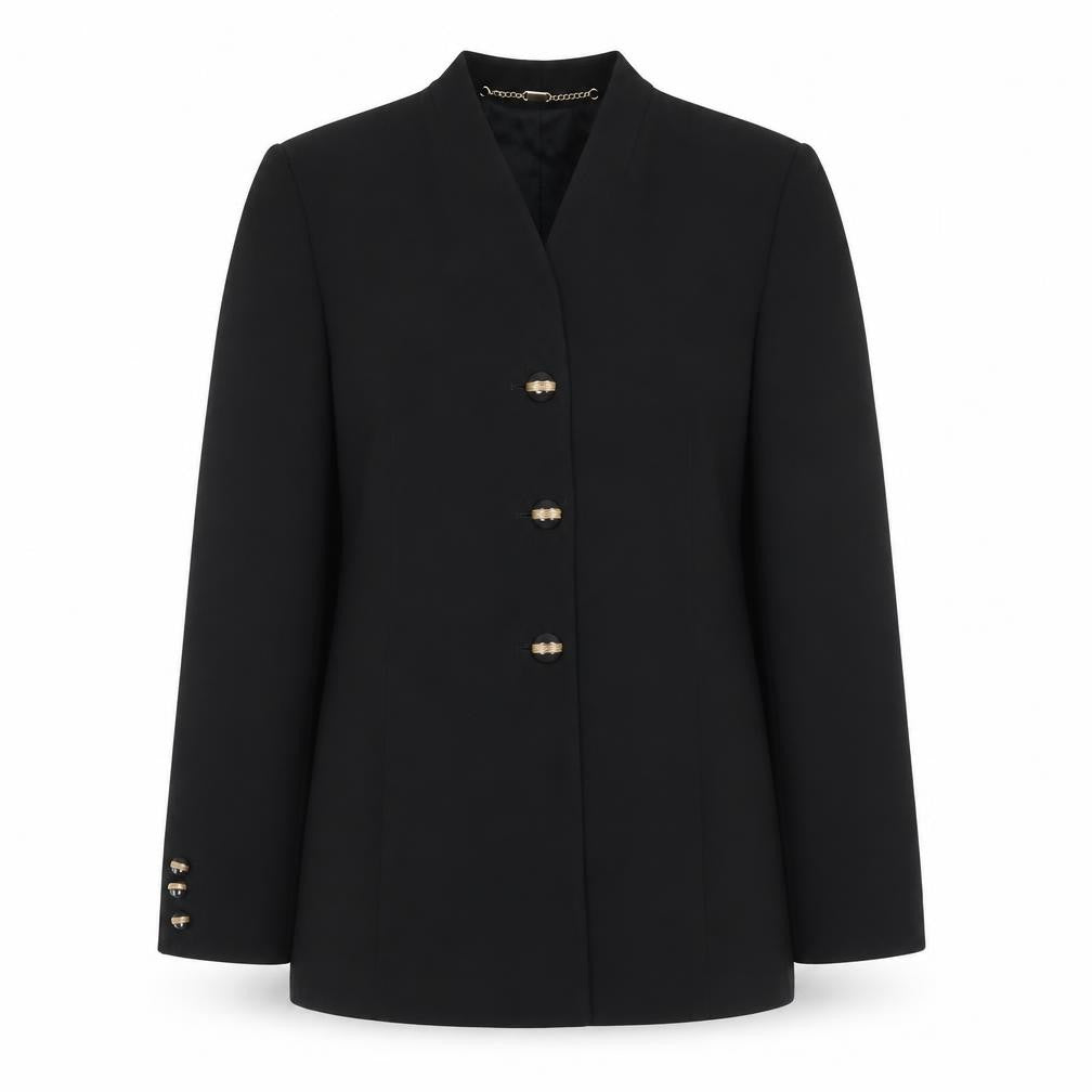 Front view of Viyella Women's Black Wool Blazer, size 8, Formal Wear