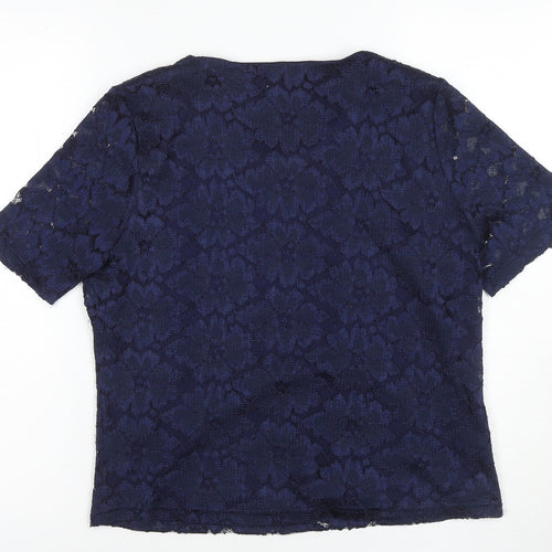 Eastex Women's Blue Lace Short Sleeve Top Size 12