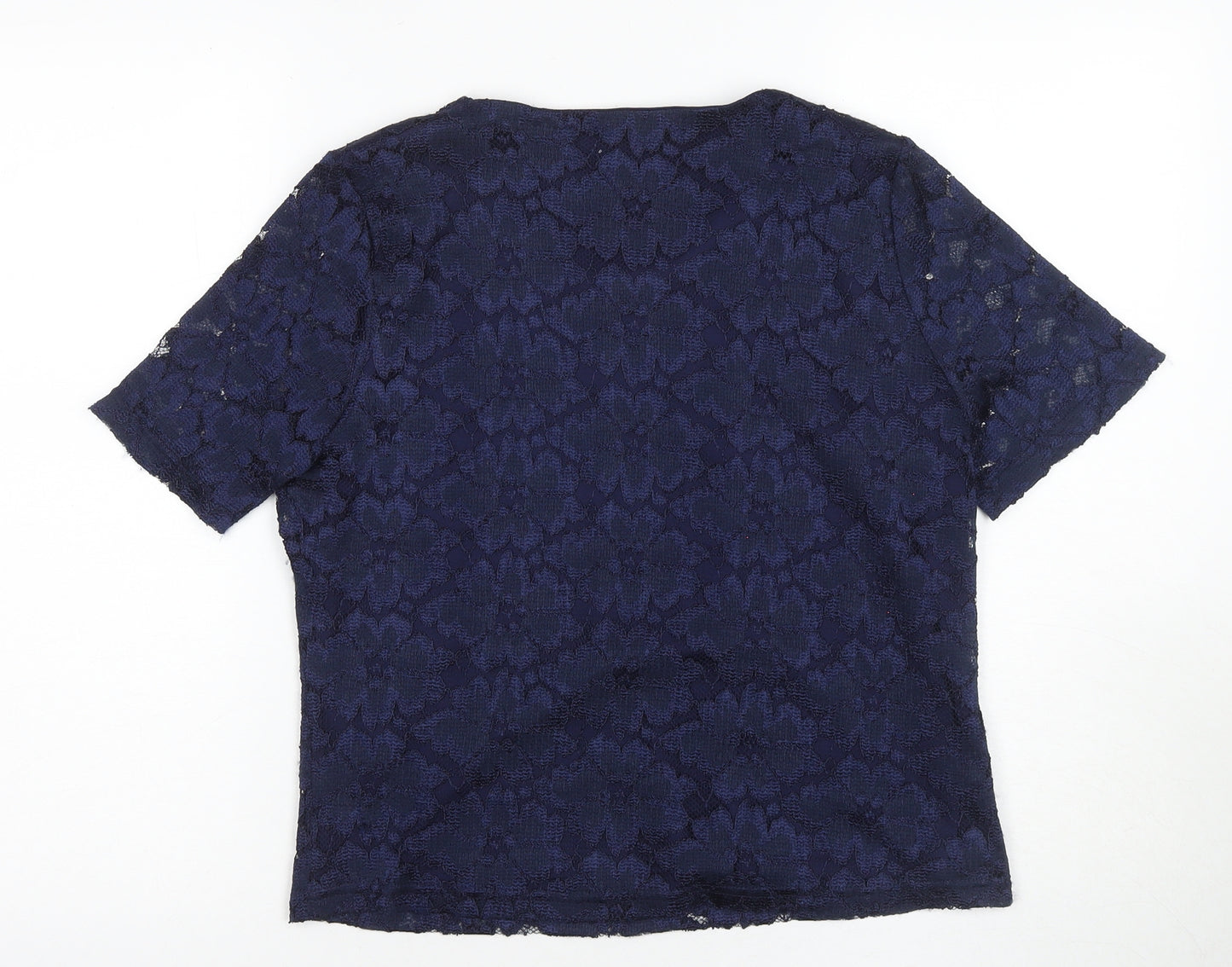 Eastex Women's Blue Lace Short Sleeve Top Size 12