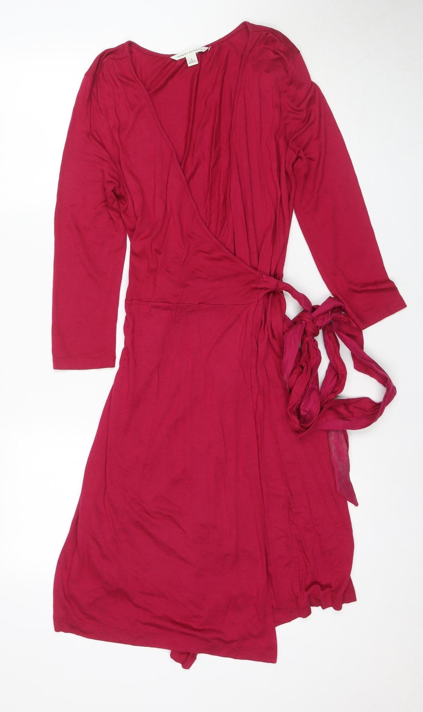 Banana Republic Women's Red Wrap Dress, Size S, Elegant