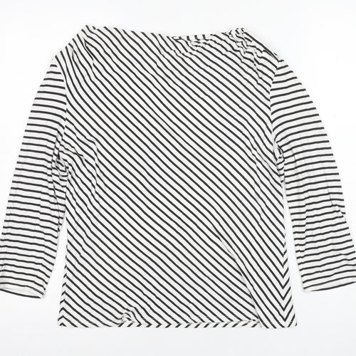 Vyella Women's Boat Neck Striped Top - M, Black/White
