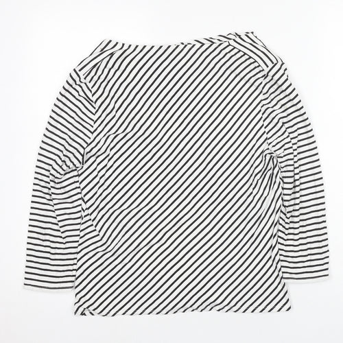 Vyella Women's Boat Neck Striped Top - M, Black/White