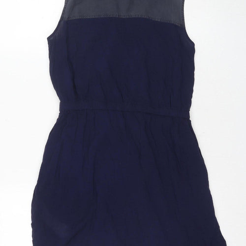Armani Exchange Women's Blue Silk Shirt Dress, Size 2