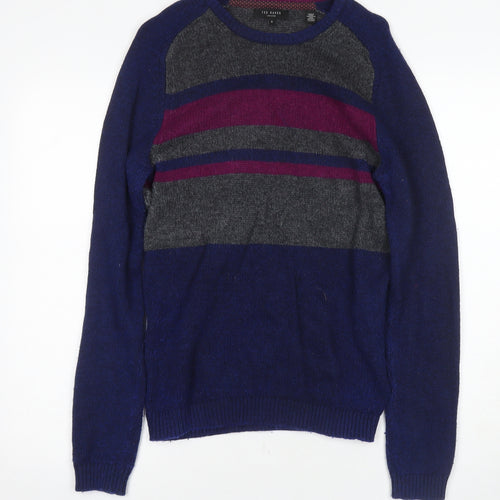 Ted Baker Unisex Multicoloured M Crew Neck Striped Jumper