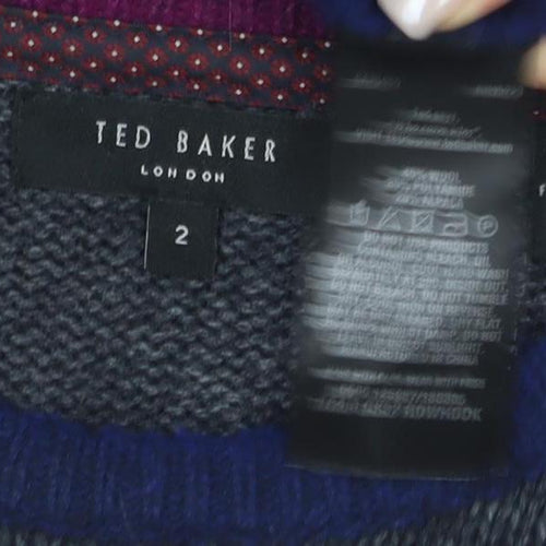 Ted Baker Unisex Multicoloured M Crew Neck Striped Jumper