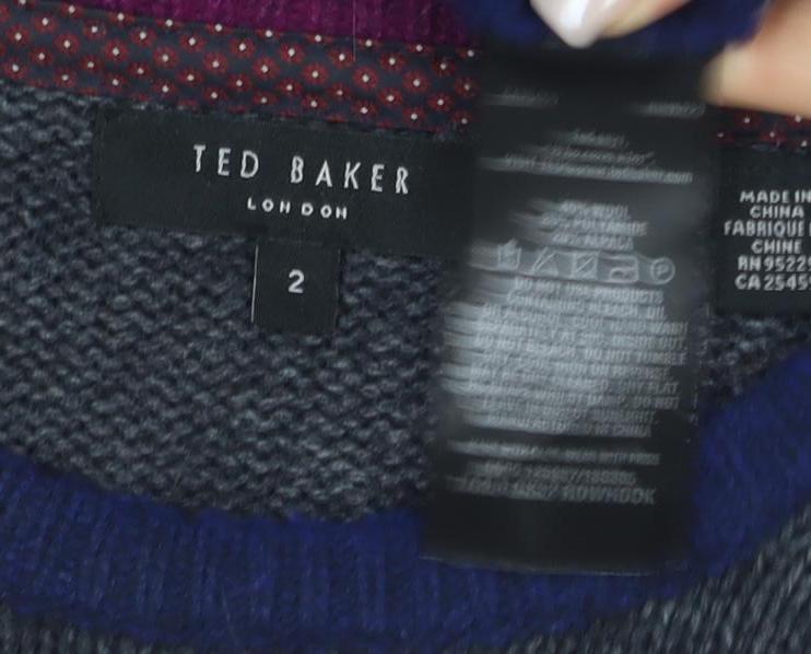Ted Baker Unisex Multicoloured M Crew Neck Striped Jumper