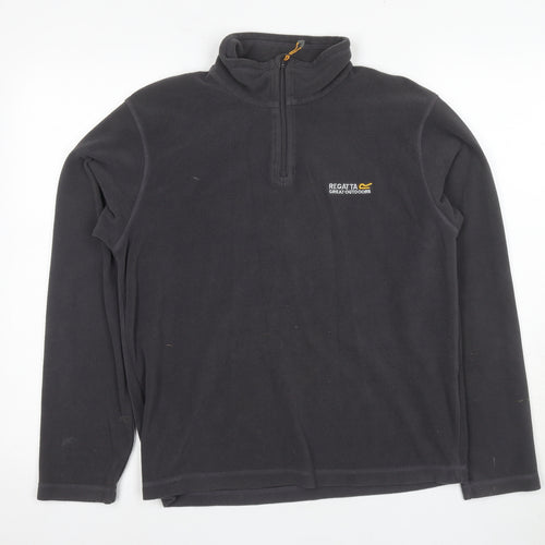 Regatta Men's Black 1/4 Zip Fleece Sweatshirt S