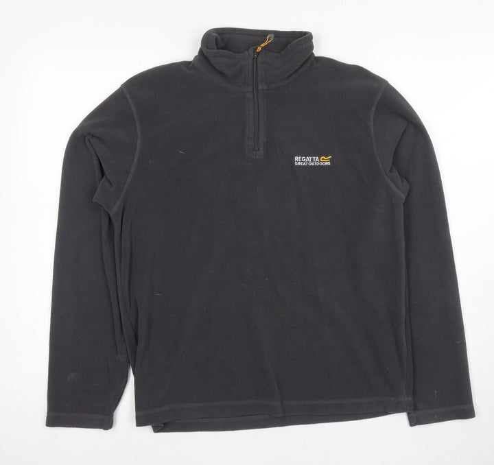 Regatta Men's Black 1/4 Zip Fleece Sweatshirt S