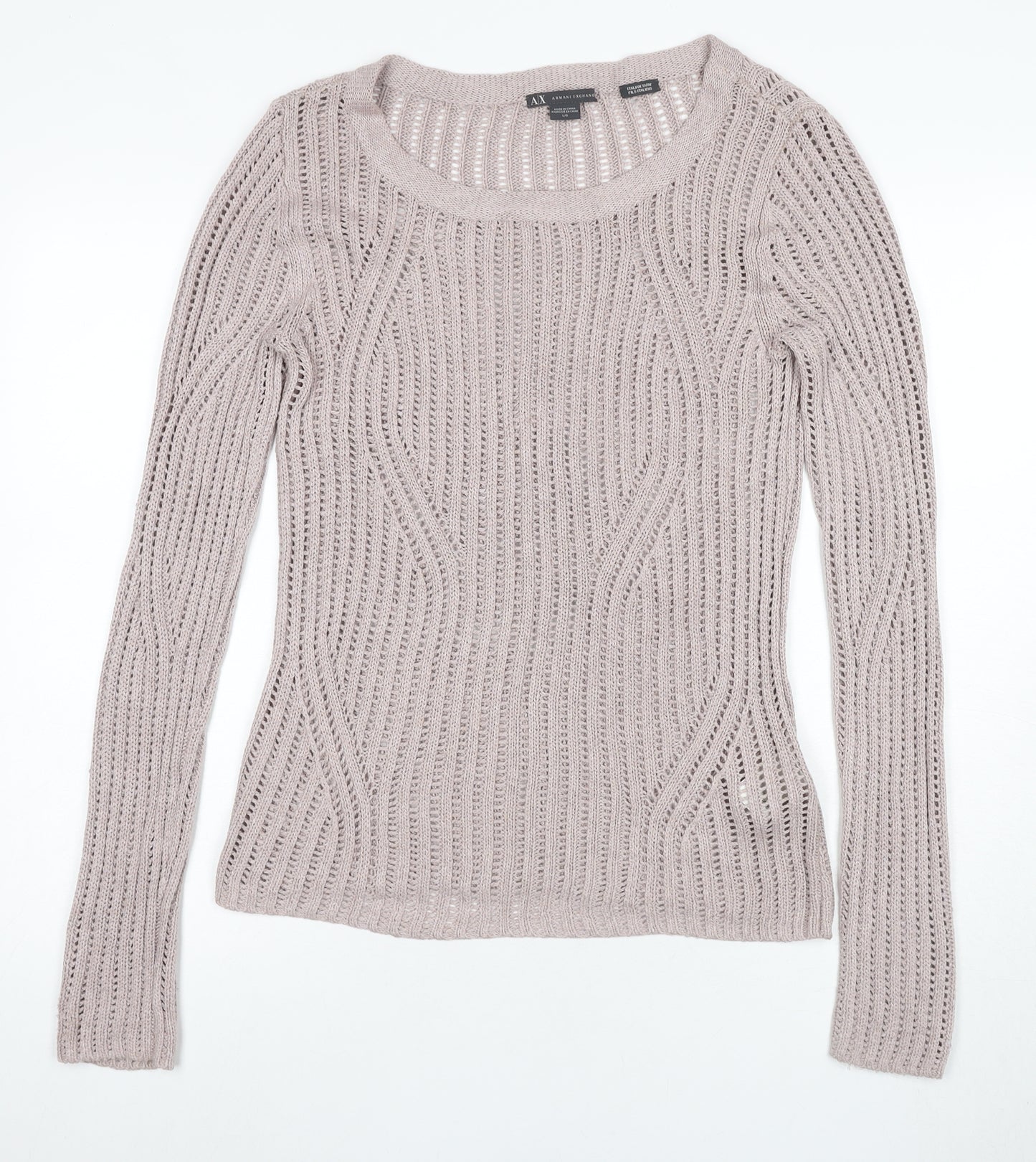 Armani Exchange Women's Beige Pullover Jumper L