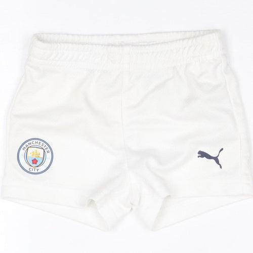 Puma White Unisex Baby Shorts 6-9 Months Sports Activewear