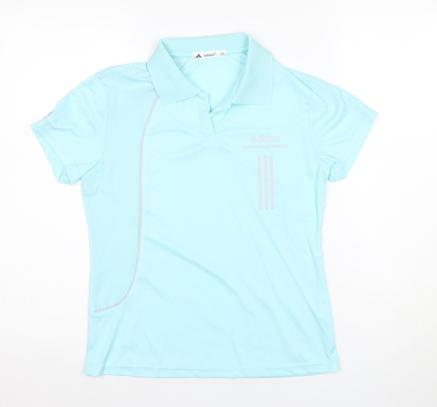 Adidas Boys Blue Polo Shirt XL, Solid Casual Wear