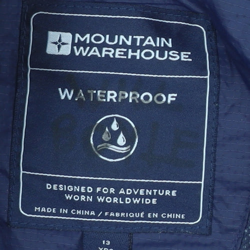 Mountain Warehouse Boys Blue Rain Coat 13 Years Waterproof