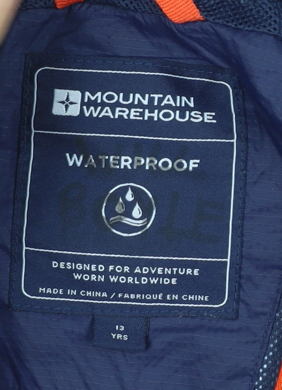 Mountain Warehouse Boys Blue Rain Coat 13 Years Waterproof