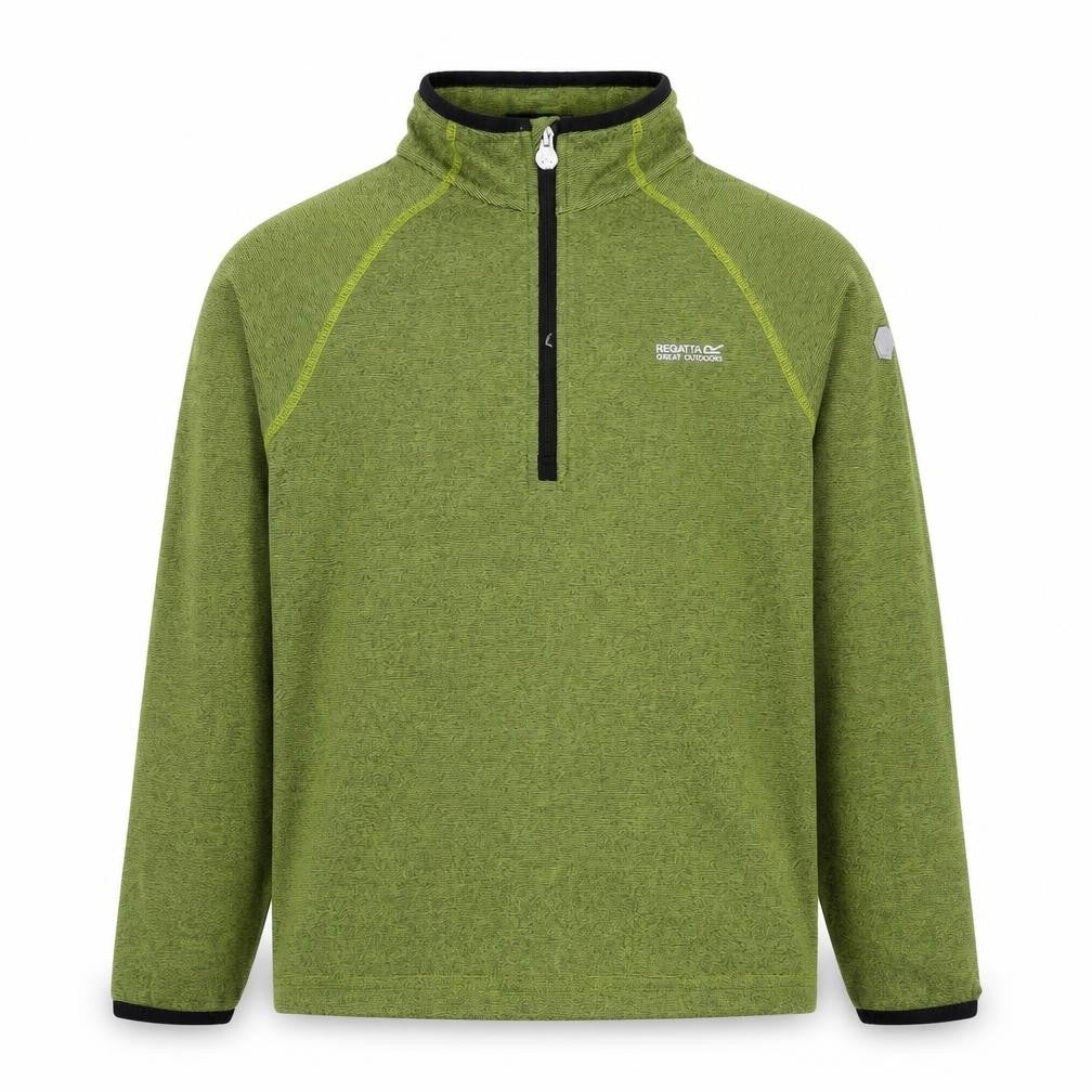 Front view of Regatta boys’ green full zip hoodie 14 years