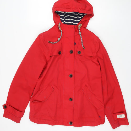Joules Women's Red Hooded Rain Coat Size 10