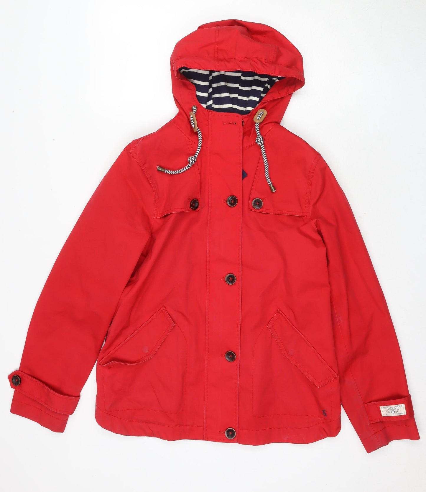 Joules Women's Red Hooded Rain Coat Size 10
