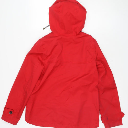 Joules Women's Red Hooded Rain Coat Size 10