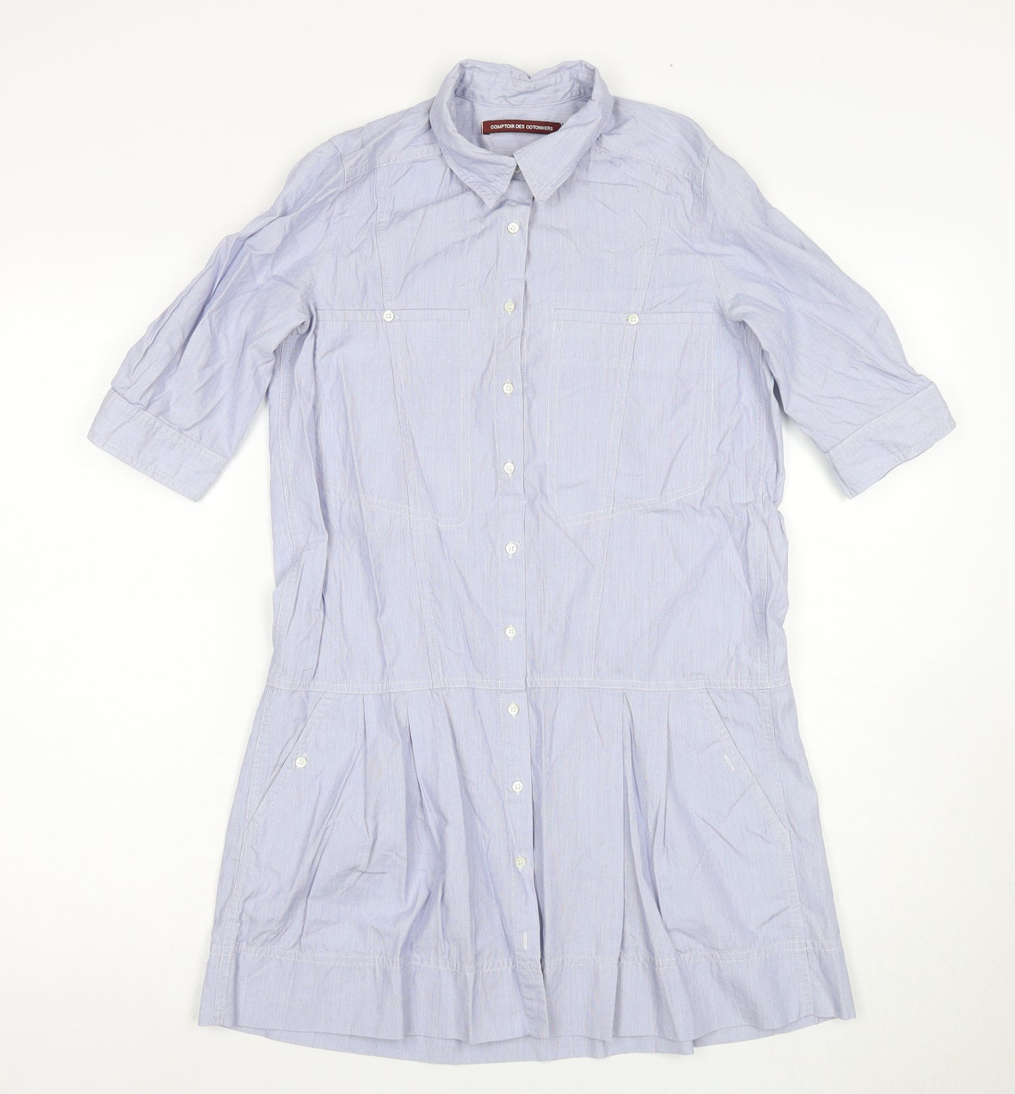 Comptoir des Cotonniers Women's Blue Shirt Dress Size 8