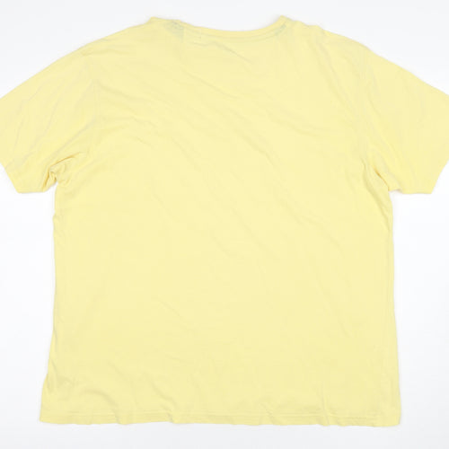 James Pringle Men's Yellow Cotton Crew Neck Tee L