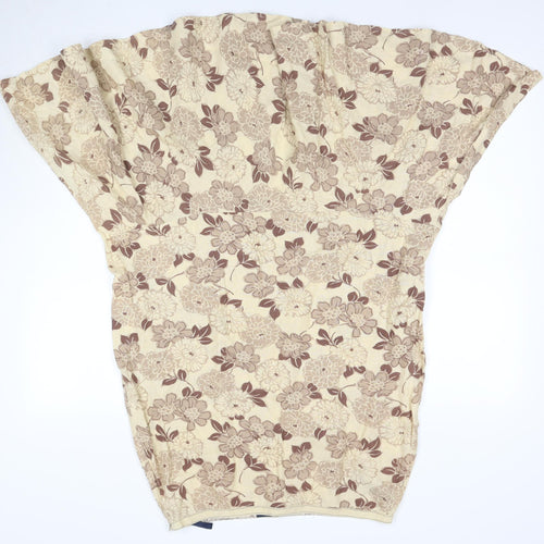 East Women's Beige Floral Flare Skirt Size 14