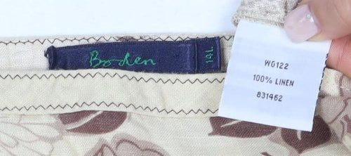 East Women's Beige Floral Flare Skirt Size 14