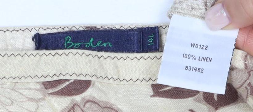 East Women's Beige Floral Flare Skirt Size 14