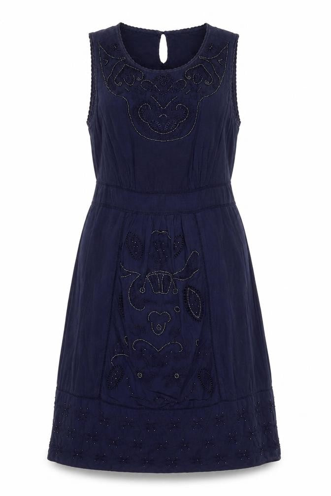 Front view of Rochas John Rocha Women’s Blue A-Line Dress