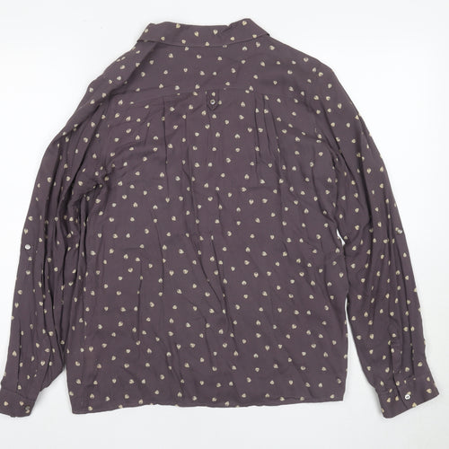 White Stuff Women's Purple Button-Up Shirt Size 10