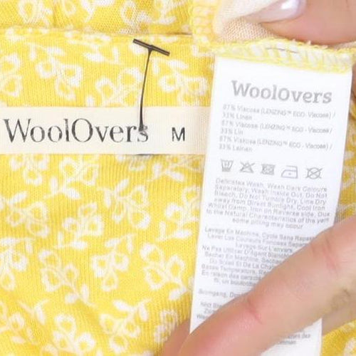 WoolOvers Women's Yellow Floral Blouse Medium