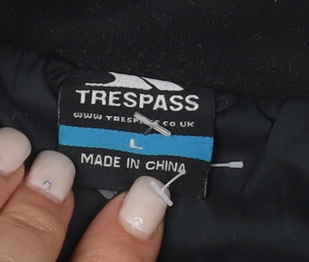 Trespass Women's Black Parka Jacket L Hooded Waterproof