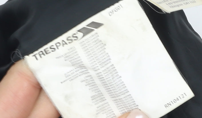 Trespass Women's Black Parka Jacket L Hooded Waterproof