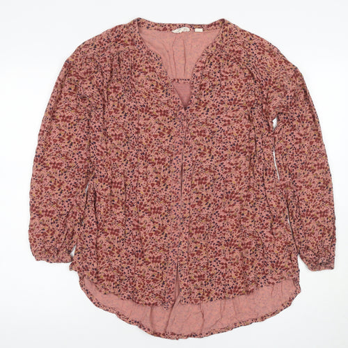 Fat Face Women's Pink Floral Tunic Blouse Size 10