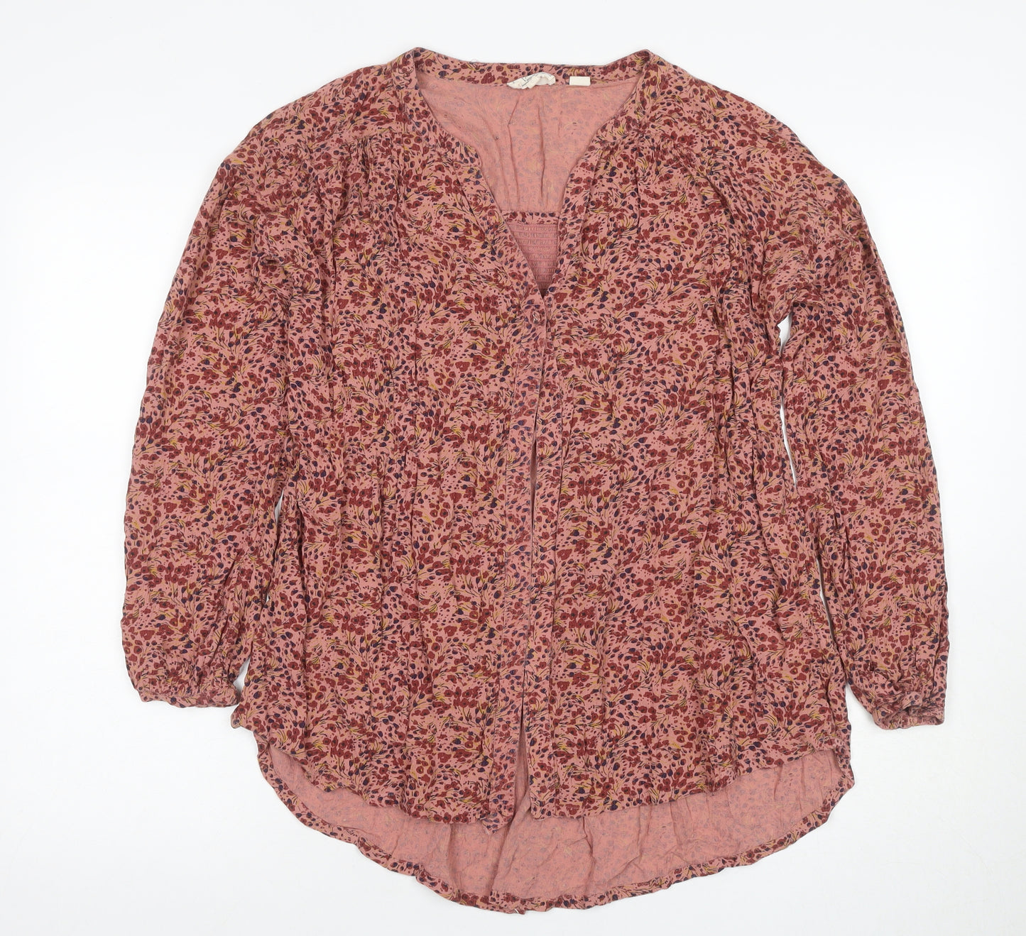 Fat Face Women's Pink Floral Tunic Blouse Size 10
