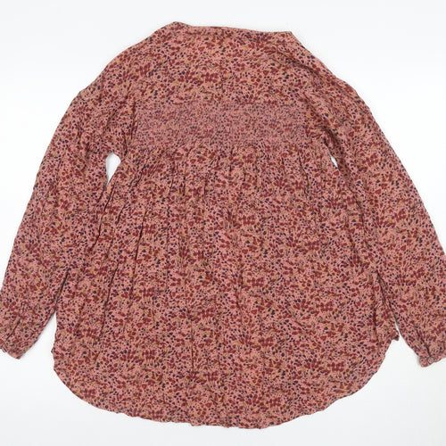 Fat Face Women's Pink Floral Tunic Blouse Size 10